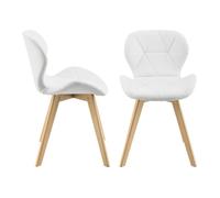 Conjunto de 2 sillas de comedor älmhult 78x47x52 cm - blanco [en.casa]