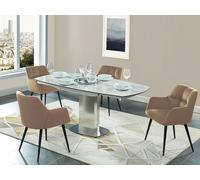 Conjunto de 2 sillas PEGA de Pascal MORABITO - Con reposabrazos - Terciopelo y metal - Beige