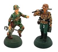 - Conjunto de 2 soldados de plomo, escala 1/32, 54 mm: figuras de la Segunda Guerra Mundial, infante de marina estadounidense, ejército estadounidense contra soldado de la Wehrmacht alemana - A