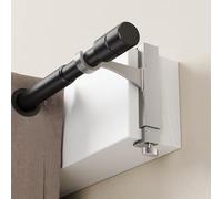 Conjunto de 2 soportes ajustables para barras de cortina para las cajas de persianas enrollables, no se necesita perforación, fácil de instalar, altura de 14.5 a 24 cm, para barras de Ø19, 25, 28mm
