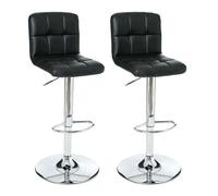 Conjunto de 2 taburetes de bar delek, color negro. fabricado en poliuretano. dimensiones l. 44,5 x p. 54 x h. 90 cm.