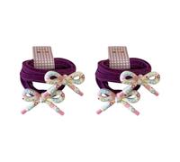 Conjunto De 2 Uds. Lazos Para Con Lazo Tocados Con Estampado Floral Diademas Resina Antideslizantes Para Estilo Diario Coleteros Florales