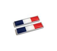 Conjunto de 2 unids Bandera de Francia Carteles de coches de metal Etiquetas engomadas Emblema 3D Nacional FR Tricolor Bandera Insignia Calcomanías gráficas Faldas Lados del tronco, 58mm * 14mm Tamaño