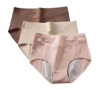 Conjunto de 3 bragas menstruales de tiro alto for mujer, ropa interior fisiológica a prueba de fugas, bragas de algodón for el período, tallas M-XL.(XL)