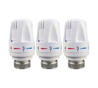 Conjunto de 3 Cabezales Termostatizados Inteligentes para Reemplazo de Válvulas de Calentador - M30*1.5, ABS + , Control de de 4-120°C para Sistemas de Calefacción en Hogar y Oficina
