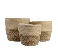 CONJUNTO DE 3 CESTOS DE YUTE Ø20 20X20X17CM