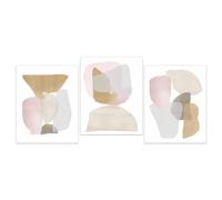 Conjunto de 3-Cuadro Abstracto Sobre Lienzo Arte Mural A Color Pósteres y Láminas Nórdicas para Sala de Estar Dormitorio Cocina Oficina Decoración del Hogar-40 * 50cm (Sin marco)