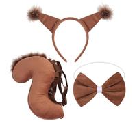 Conjunto de 3 disfraces de animales suaves para niños, con diadema, cola y pajarita, orejas y cola para Halloween, ideal para fiestas de cosplay.