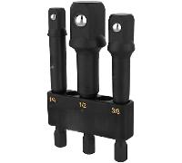 Conjunto de 3 piezas de adaptadores de vaso de grado de impacto, extensión de bits con soporte | 1/4", 3/8" y 1/2" de accionamiento, tu taladro eléctrico a una llave de impacto de par
