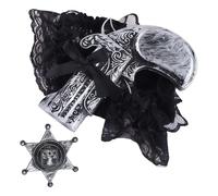 Conjunto de 3 piezas de vaquera para mujer, disfraz de vaquera, juego de disfraz de vaquero occidental, liga con pistola de sheriff, juego de disfraz de vaquero occidental para mujer, fiesta temática