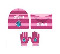 Conjunto de 3 Piezas Infantil de Stitch: Gorro, Braga de Cuello y Guantes | Talla Única (Rosa/Morado)