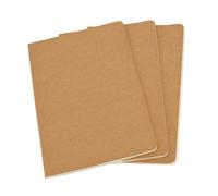 Conjunto de 3 revistas de cubierta de Kraft: 8.25x5.5 pulgadas 100gsm Pginas de marfil 30 hojas (60 pginas) en blanco apto para el uso diario para