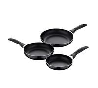 San Ignacio Set 3pc sartenes (16,20,24cm) Aluminio prensado, Apto para inducción, Navy Black, Multicolor