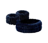 Conjunto de 3 uds lana Coral, diadema for lavado cara, diademas terciopelo for el cabello, microfibra, maquillaje, deportes y accesorios para Belleza Lavado de Cara Bañarse(Dark blue)