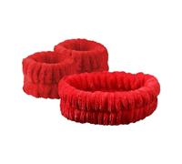 Conjunto de 3 uds lana Coral, diadema for lavado cara, diademas terciopelo for el cabello, microfibra, maquillaje, deportes y accesorios para Belleza Lavado de Cara Bañarse(Red)