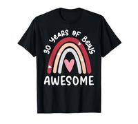 Conjunto de 30 años para niña de 30 años, diseño de arco iris Camiseta