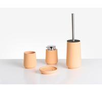 Conjunto de 4 Accesorios de baño jabonera dispensador de jabón escobilla para el Inodoro Vaso Naranja Suches