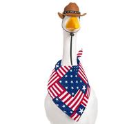 Conjunto de 4 años de julio de Geese, Flag Animal Traje, linda Holiday Geese Costume, Yard Party Accessories, Outdoor Porch Decorations for Independence Day Fun, 7,87 x 7,87 x 0,39 pulgadas