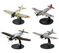 - Conjunto de 4 Aviones de Combate japoneses de la Segunda Guerra Mundial a Escala 1/72 compatibles con Mitsubishi + Aichi + Kawasaki - G08+10+14+19- NG29