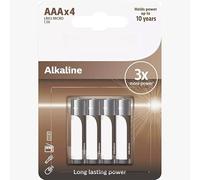 Conjunto de 4 baterías alcalinas AAA/LR03, Equipos Que Necesitan Alta Potencia. Brindan un Rendimiento Duradero, asegurando Que Tus Dispositivos funcionen sin interrupciones.