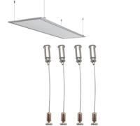 Conjunto de 4 Cables de Suspensión de Panel LED Ajustables de Acero Inoxidable de 1.5MMx1M con Capacidad de Carga de 20KG. Ideal para Iluminación de Techo, Acuarios y Lámparas Colgantes.