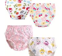 Conjunto de 4 calzoncitos de entrenamiento para niños pequeños, cómodos y lavables a máquina, para niños y niñas