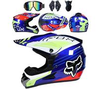 Conjunto de 4 Cascos de Motocicleta con Gafas, Guantes y Protector Facial, homologados por el Dot, para niños, jóvenes y Adultos, Cascos de Motocross universales Four Seasons,Color B-L