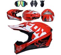 Conjunto de 4 Cascos de Motocicleta con Gafas, Guantes y Protector Facial, homologados por el Dot, para niños, jóvenes y Adultos, Cascos de Motocross universales Four Seasons,Color L-M
