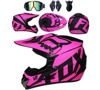 Conjunto de 4 Cascos de Motocicleta con Gafas, Guantes y Protector Facial, homologados por el Dot, para niños, jóvenes y Adultos, Cascos de Motocross universales Four Seasons,Color P-XL