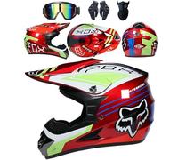 Conjunto de 4 Cascos de Motocicleta con Gafas, Guantes y Protector Facial, homologados por el Dot, para niños, jóvenes y Adultos, Cascos de Motocross universales Four Seasons,Color C-M