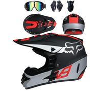 Conjunto de 4 Cascos de Motocicleta con Gafas, Guantes y Protector Facial, homologados por el Dot, para niños, jóvenes y Adultos, Cascos de Motocross universales Four Seasons,Color I-XXL