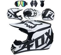 Conjunto de 4 Cascos de Motocicleta con Gafas, Guantes y Protector Facial, homologados por el Dot, para niños, jóvenes y Adultos, Cascos de Motocross universales Four Seasons,Color O-L