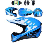 Conjunto de 4 Cascos de Motocicleta con Gafas, Guantes y Protector Facial, homologados por el Dot, para niños, jóvenes y Adultos, Cascos de Motocross universales Four Seasons,Color K-XL
