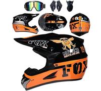 Conjunto de 4 Cascos de Motocicleta con Gafas, Guantes y Protector Facial, homologados por el Dot, para niños, jóvenes y Adultos, Cascos de Motocross universales Four Seasons,Color E-L