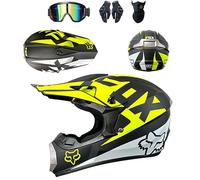 Conjunto de 4 Cascos de Motocicleta con Gafas, Guantes y Protector Facial, homologados por el Dot, para niños, jóvenes y Adultos, Cascos de Motocross universales Four Seasons,Color M-M