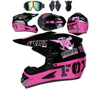 Conjunto de 4 Cascos de Motocicleta con Gafas, Guantes y Protector Facial, homologados por el Dot, para niños, jóvenes y Adultos, Cascos de Motocross universales Four Seasons,Color F-M