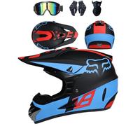 Conjunto de 4 Cascos de Motocicleta con Gafas, Guantes y Protector Facial, homologados por el Dot, para niños, jóvenes y Adultos, Cascos de Motocross universales Four Seasons,Color H-S