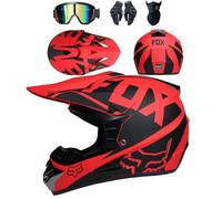 Conjunto de 4 Cascos de Motocicleta con Gafas, Guantes y Protector Facial, homologados por el Dot, para niños, jóvenes y Adultos, Cascos de Motocross universales Four Seasons,Color N-L