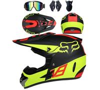 Conjunto de 4 Cascos de Motocicleta con Gafas, Guantes y Protector Facial, homologados por el Dot, para niños, jóvenes y Adultos, Cascos de Motocross universales Four Seasons,Color G-M