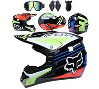 Conjunto de 4 Cascos de Motocicleta con Gafas, Guantes y Protector Facial, homologados por el Dot, para niños, jóvenes y Adultos, Cascos de Motocross universales Four Seasons,Color A-S