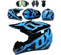 Conjunto de 4 Cascos de Motocicleta con Gafas, Guantes y Protector Facial, homologados por el Dot, para niños, jóvenes y Adultos, Cascos de Motocross universales Four Seasons,Color U-XXL