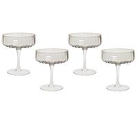 Conjunto de 4 copas Pompadour de champán sopladas a mano gris 17 cl Quartz
