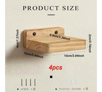 Conjunto de 4 Estantes Flotantes Pequeños para Pared, Madera, 4 Pulgadas - Estanterías Miniatura Decorativas para Exposición de Plantas y Coleccionables en Cocina, Baño o Dormitorio