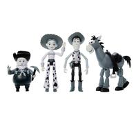 Conjunto de 4 figuras de acci n Toy Story de Mattel Disney y Pixar con Woody Jessie Bullseye monocrom tico y Stinky Pete Woody's Roundup a escala
