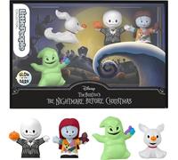 Conjunto de 4 figuras de “Pesadilla antes de Navidad” de Little People Collector, inspirado en la película de Tim Burton de Disney, juguete coleccionable, +8 años (Mattel HNW96)