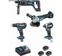 Conjunto de 4 máquinas MAKITA 18 V LI-ION 5 AH (DGA504 + DDF482 + DHR241 + DTD153) - DLX4080TX1