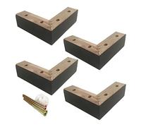 Conjunto de 4 Patas de Muebles de Madera, con Placa de Montaje y Tornillos, pies de sofá de reemplazo de Bricolaje, para la Silla de Cama de gabinete otomano de tocador 400 kg/881 LB (Color: marrón,