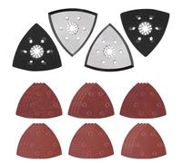 Conjunto de 4 piezas de 93 mm de Placa de Lija Triangular, Placa de Multiusos con 24 Hojas de Lija Triangular para Lijar y Pulir