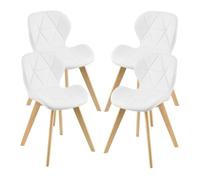 Conjunto de 4 sillas de comedor älmhult 78x47x52 cm - blanco [en.casa]
