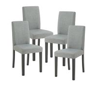 Conjunto de 4 sillas de comedor hamburg 89x43x54 cm tela - gris claro [en.casa]
